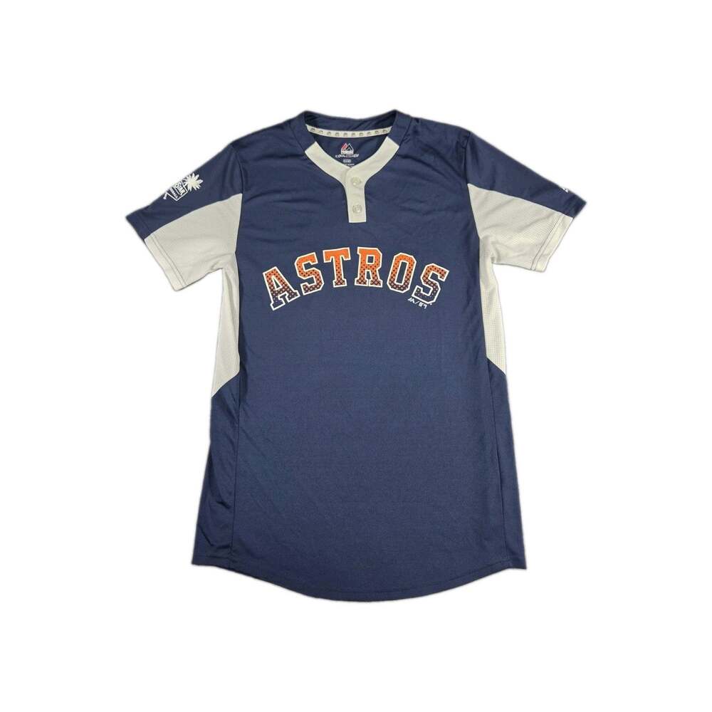 Majestic Houston Astros Jersey Mens Sz S Blue MLB Baseball Cool Base #21 C22